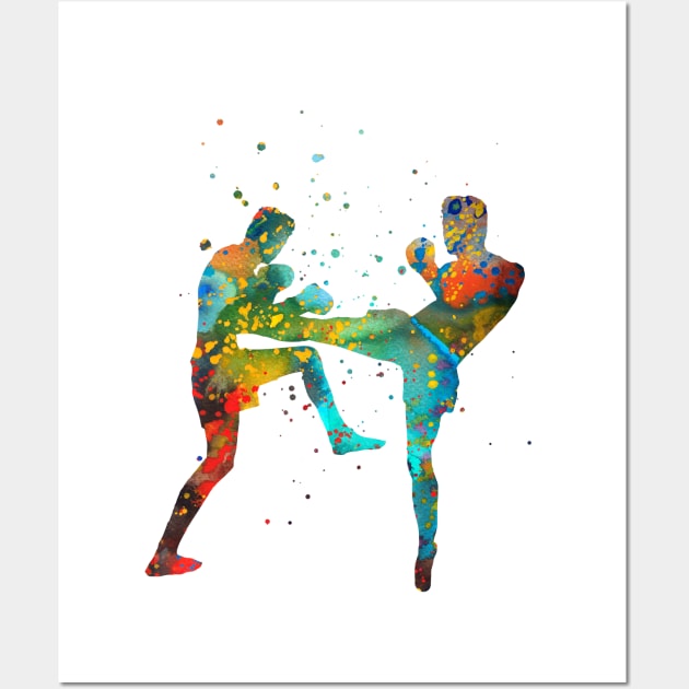 Man muay thai boxing Wall Art by RosaliArt